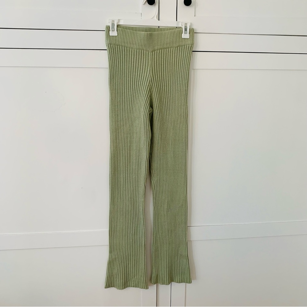 Tiger Mist Green Ribbed Pull On Kick Pants Size XS